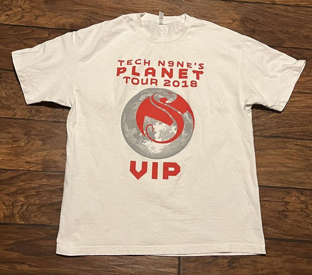 Tech N9ne 9 Nine Concert T-shirt Planet Tour 2018 VIP Tee Mens Size XL EUC